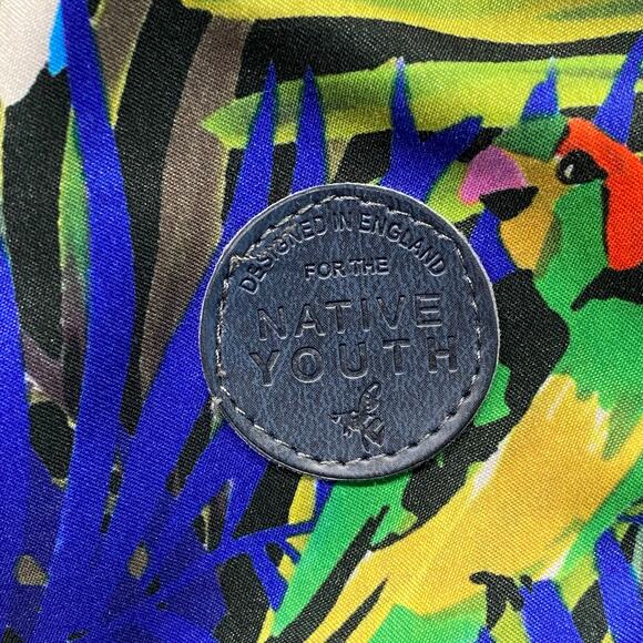 Native Youth Swim Trunks Shorts Mens 32 Blue Tropical Macaw Parrot Bird Pockets - Picture 6 of 14